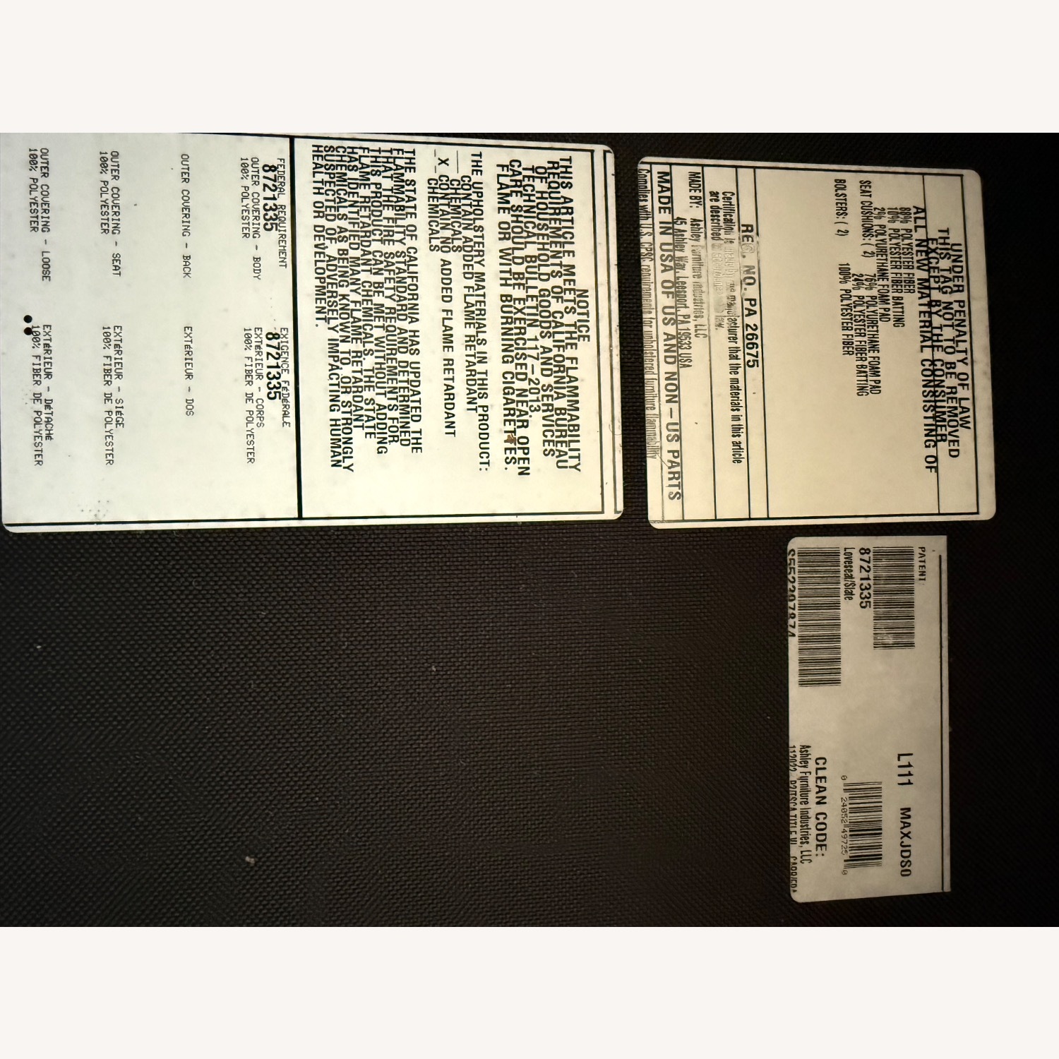 Ashley Altari Blue Loveseat - image-8