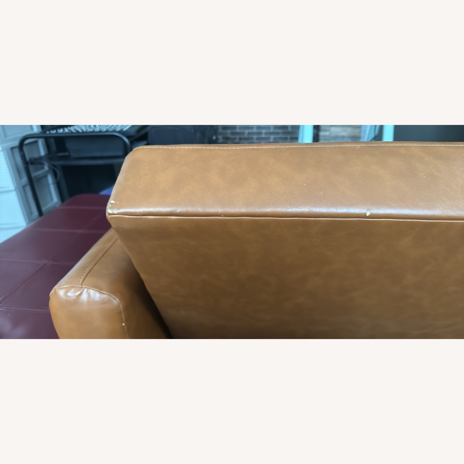 Modern Reversible Sectional in Faux Air Leather - image-5