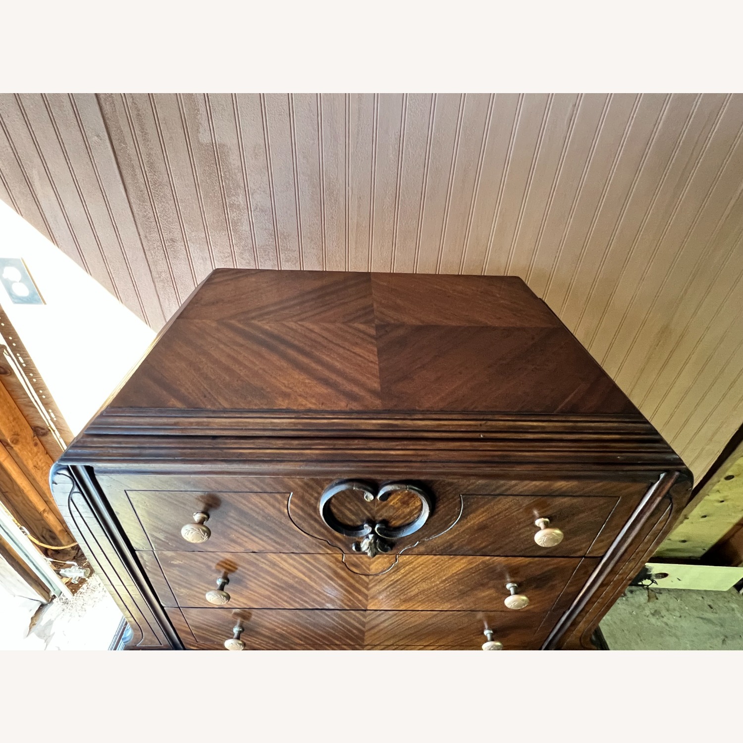 Vintage/Antique Dark Brown Wood Dresser - image-4