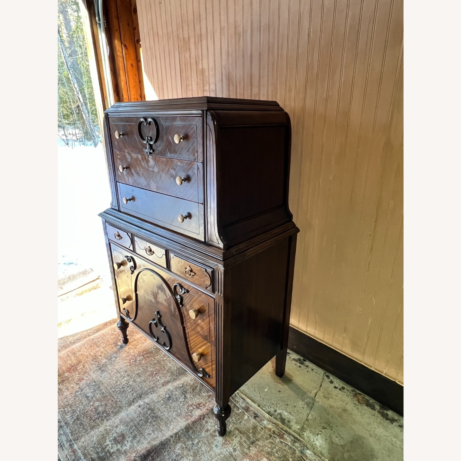 Vintage/Antique Dark Brown Wood Dresser - image-2