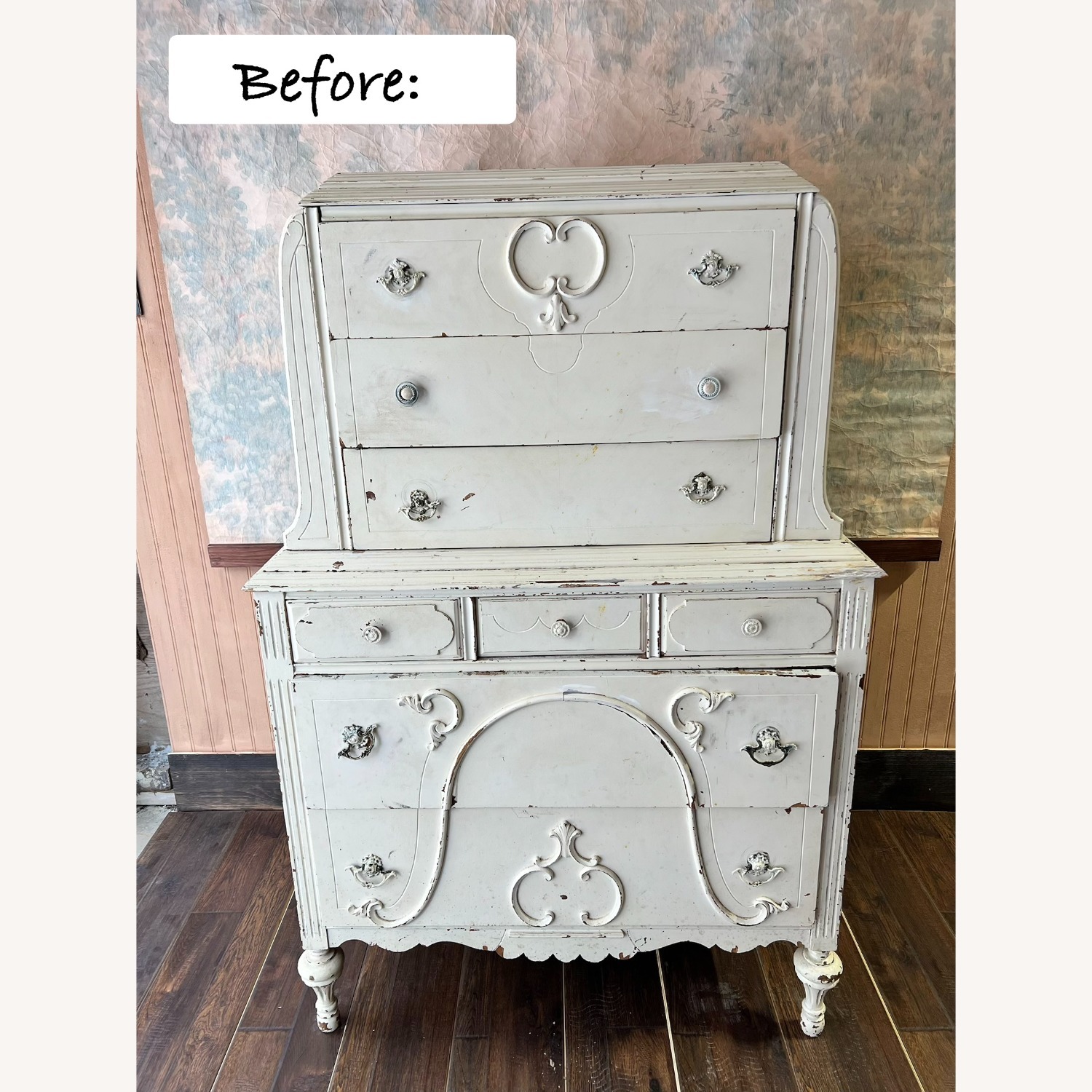 Vintage/Antique Dark Brown Wood Dresser - image-5