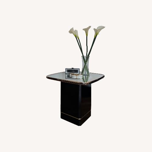 Used 80s Black & Gold Mirrored Side Table for sale on AptDeco
