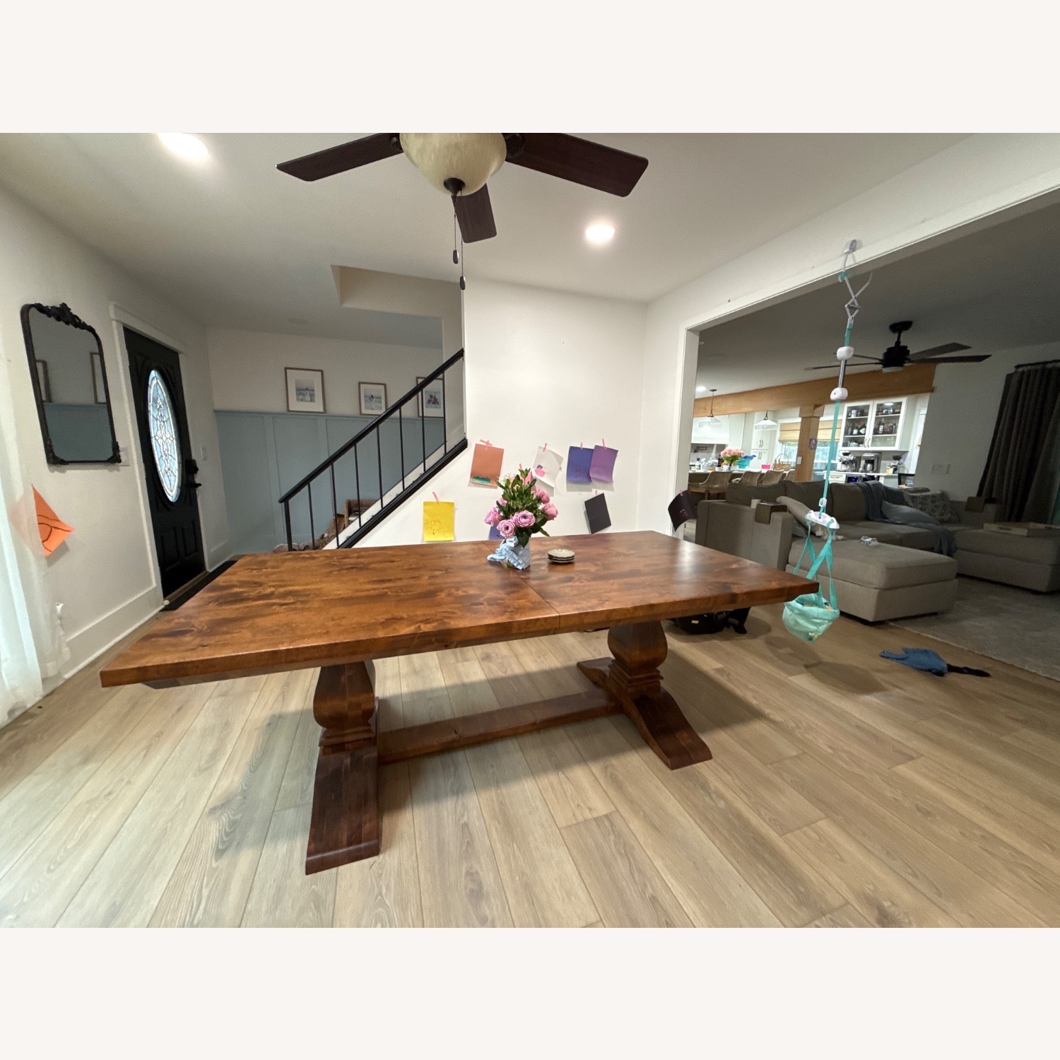 Dark Brown Wood Dining Table - image-2