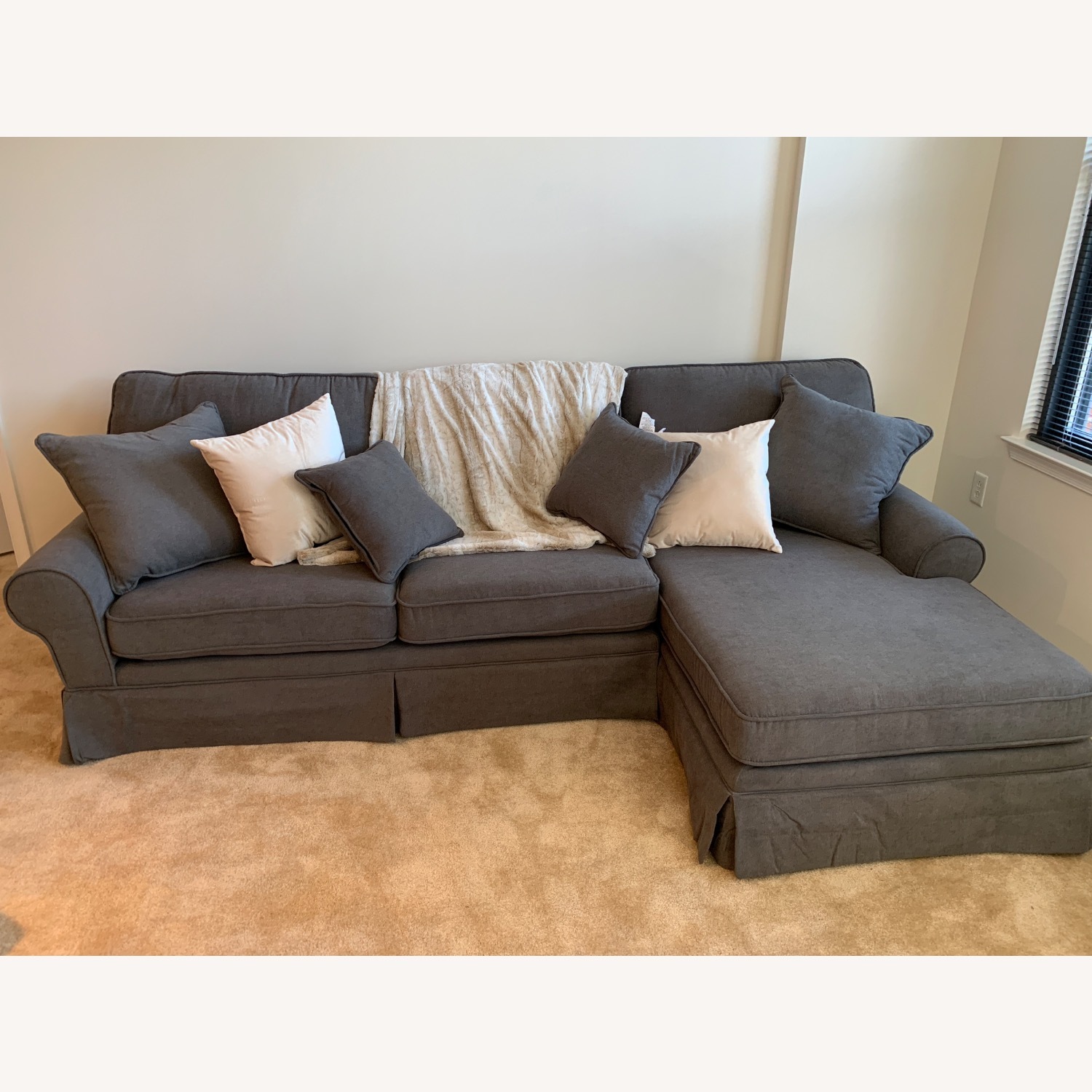 Dark Grey Couch + Ottoman - image-2