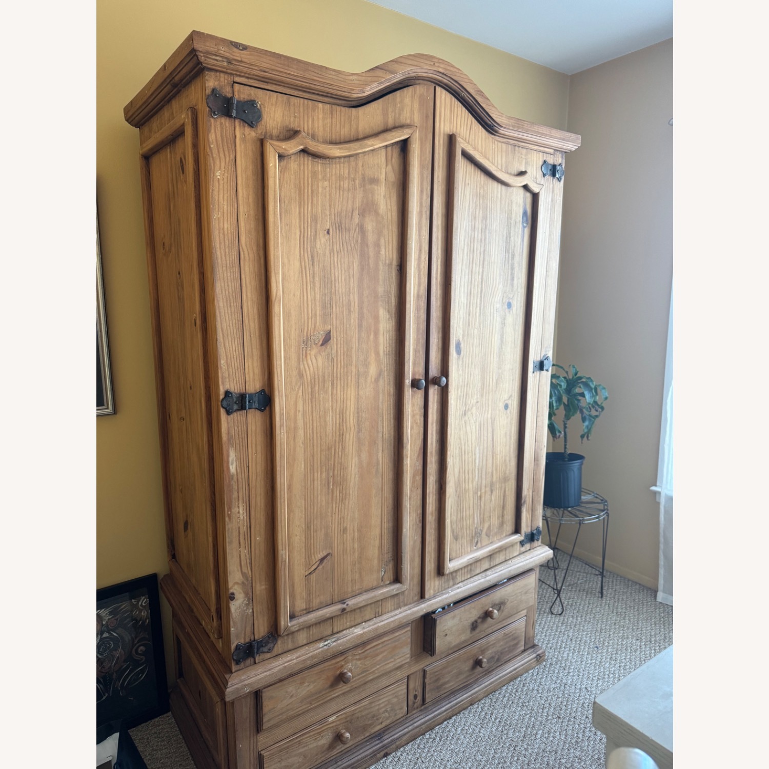 Natural Wood Armoire - image-1