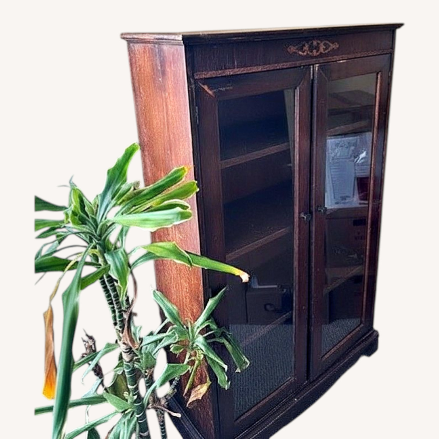 Vintage/Antique Dark Brown Bookcase - image-7