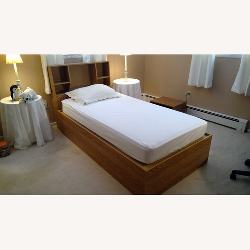 Used Light Brown Wood Twin Bed for sale on AptDeco