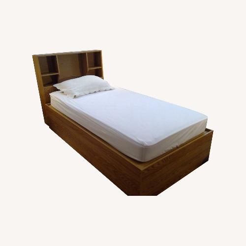Used Light Brown Wood Twin Bed for sale on AptDeco
