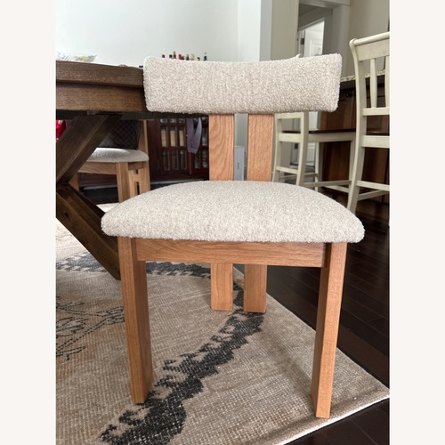 Used Crate & Barrel Ceremonie Natural Boucle Dining Chair by Athena Calderone for sale on AptDeco