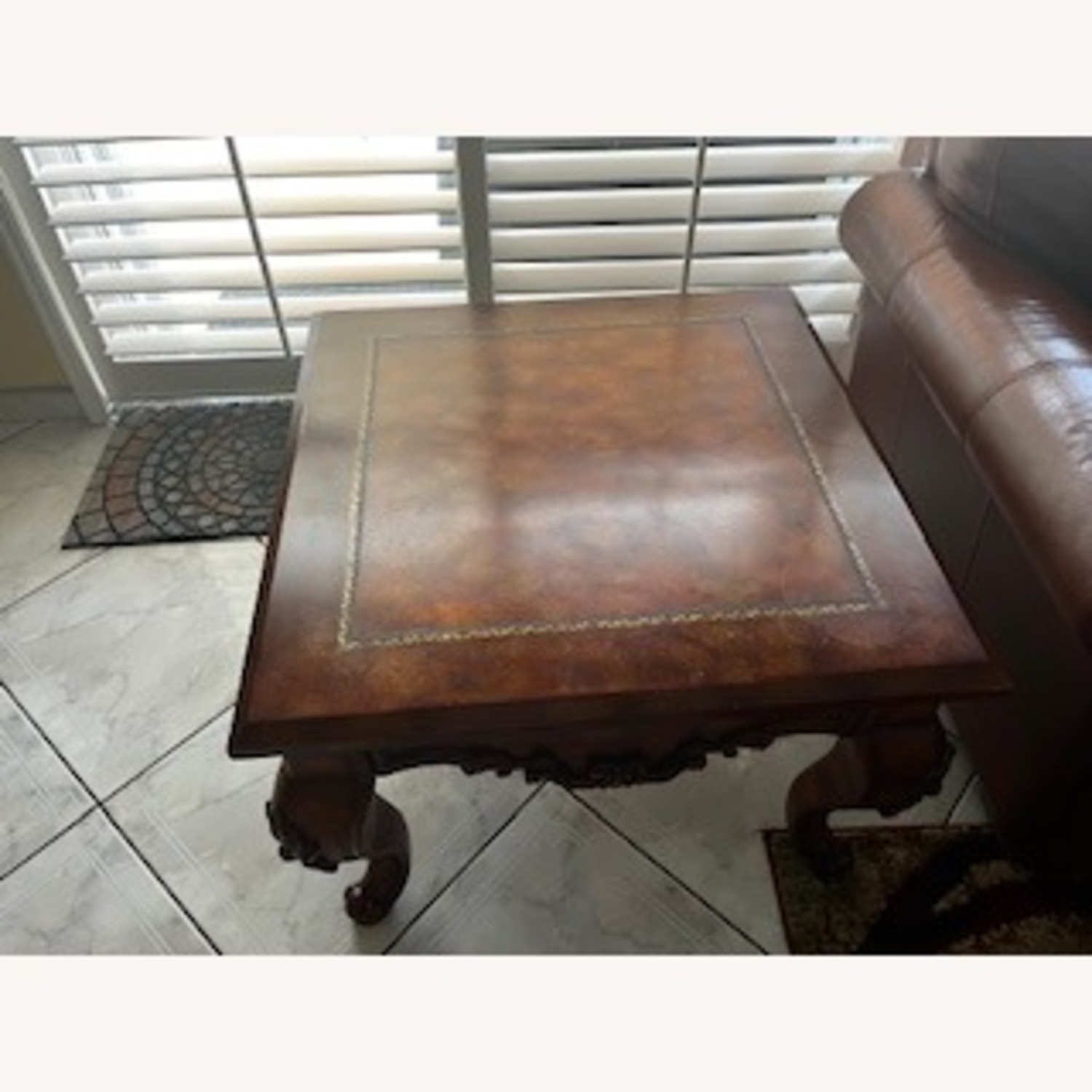 Dark Brown Wood Side Table - image-2