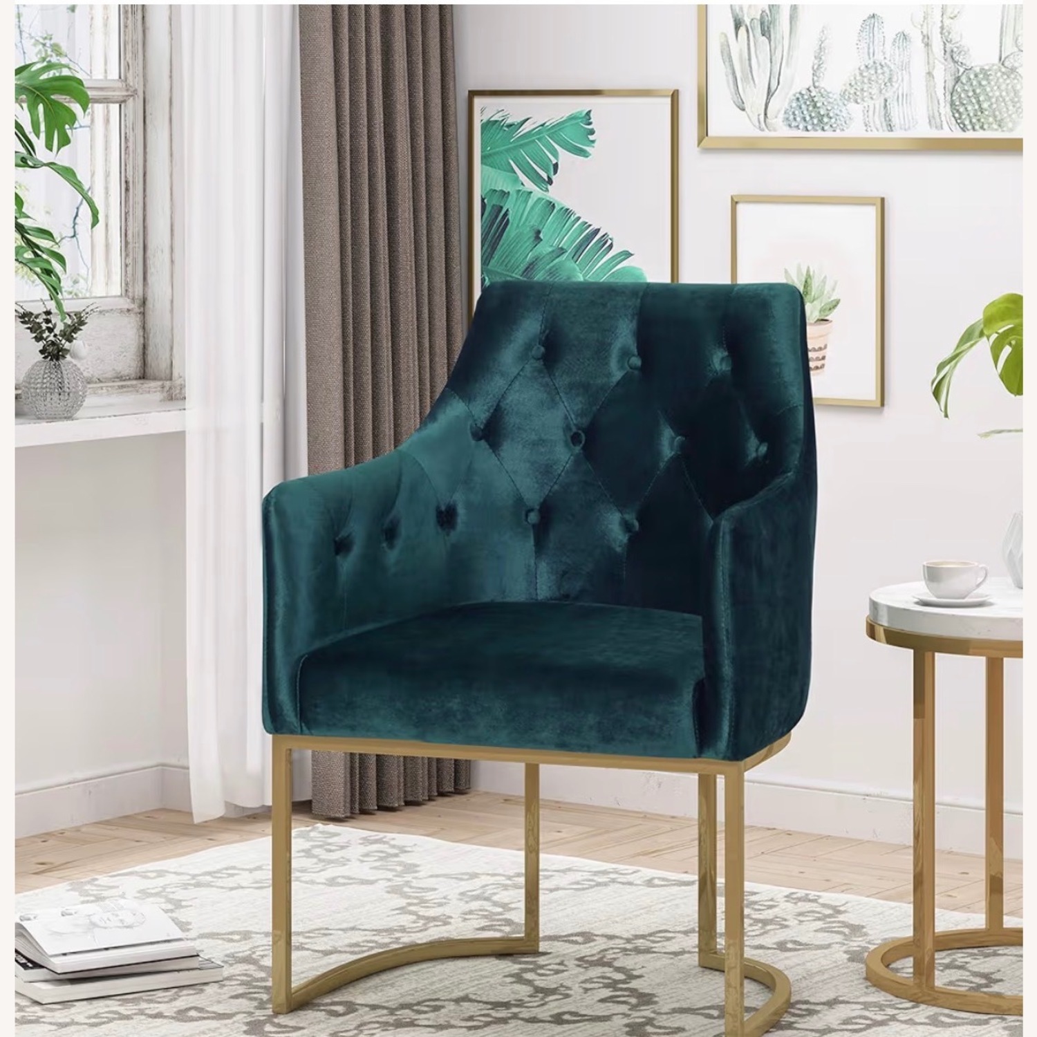 Christopher Knight Home Green Velvet Accent Chair - image-2