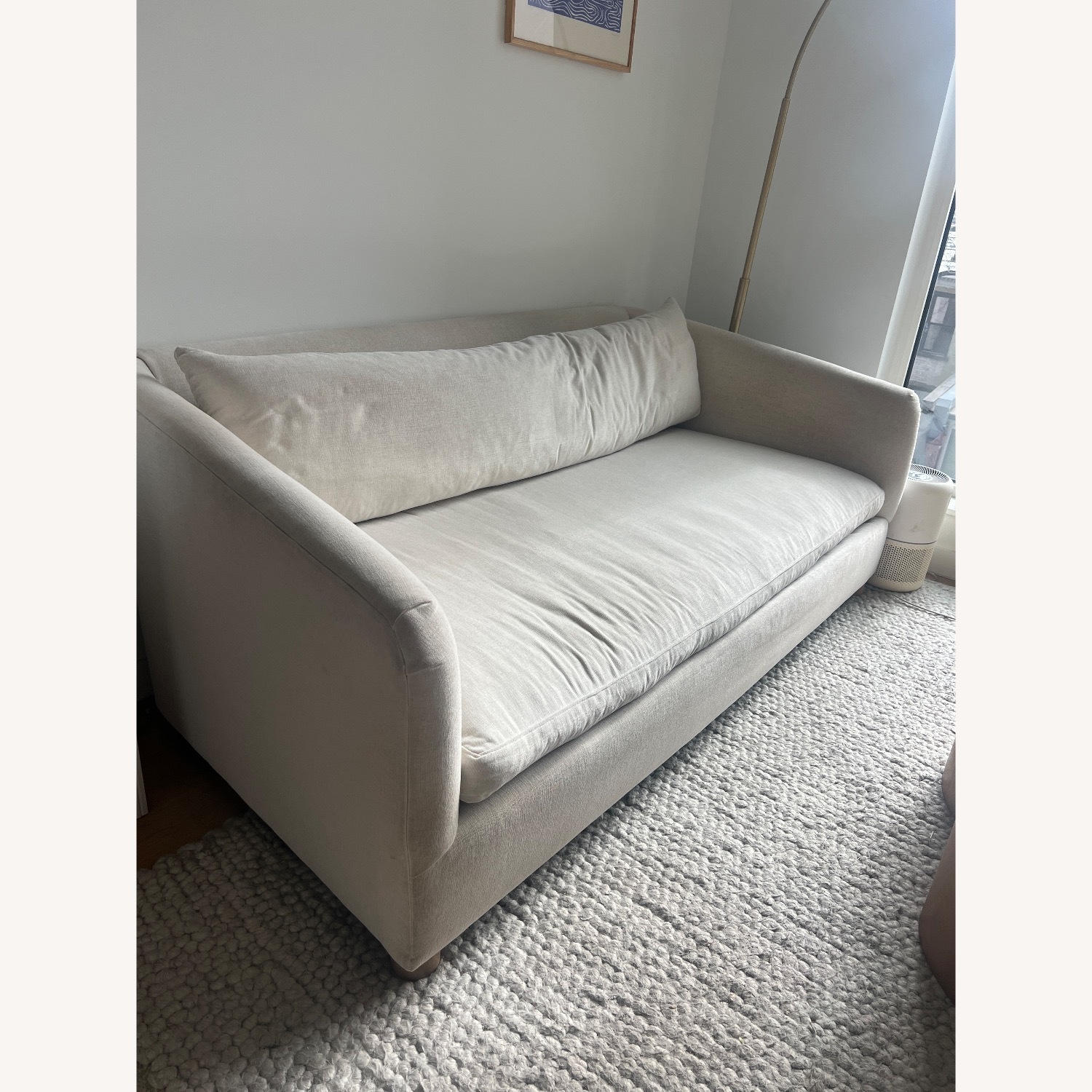 Create Comfort Natural Fabric Loveseat Sofa - image-5