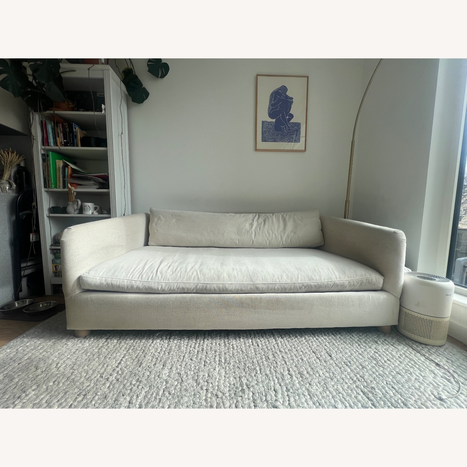 Create Comfort Natural Fabric Loveseat Sofa - image-4