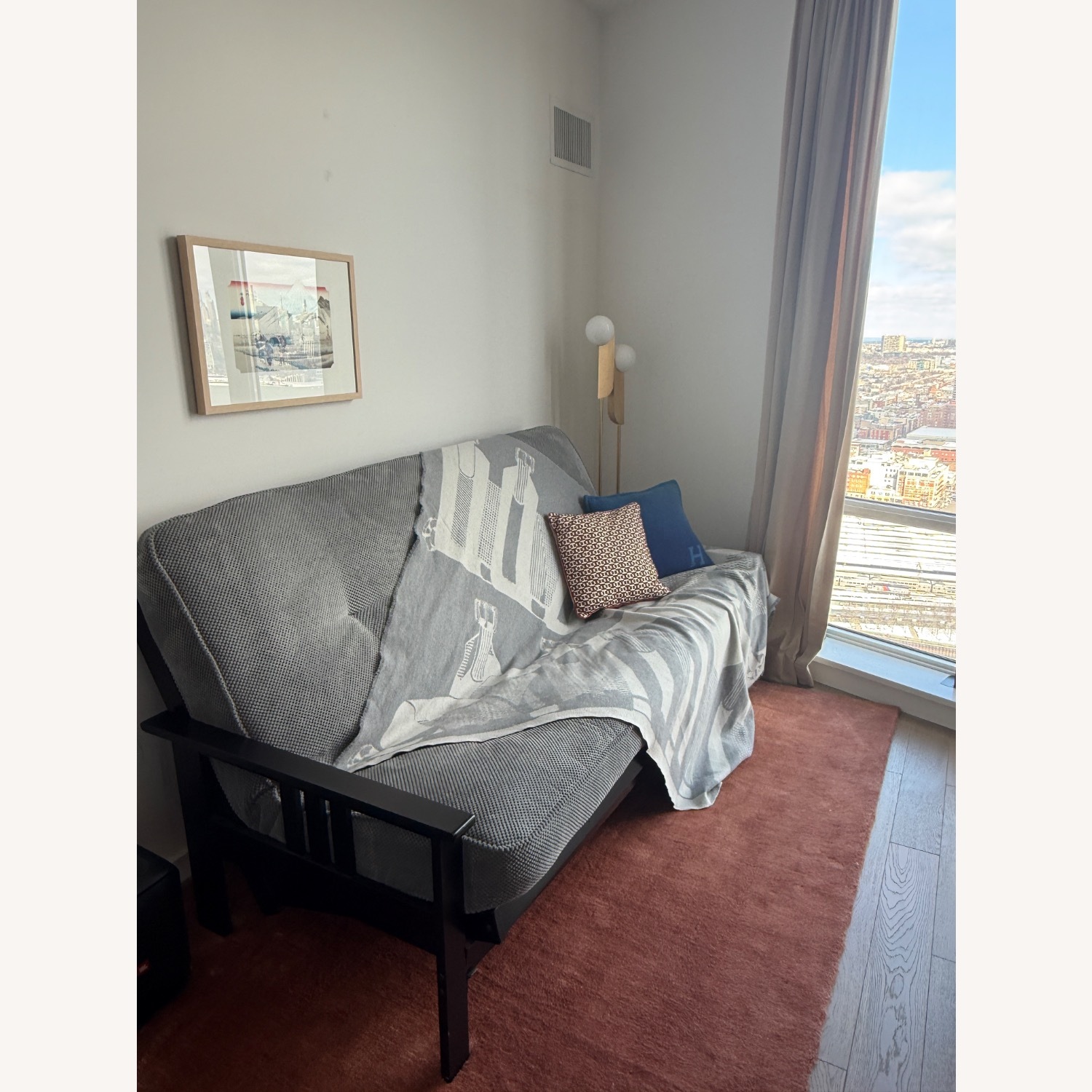 Wayfair Light Gray Fabric Futon - image-1