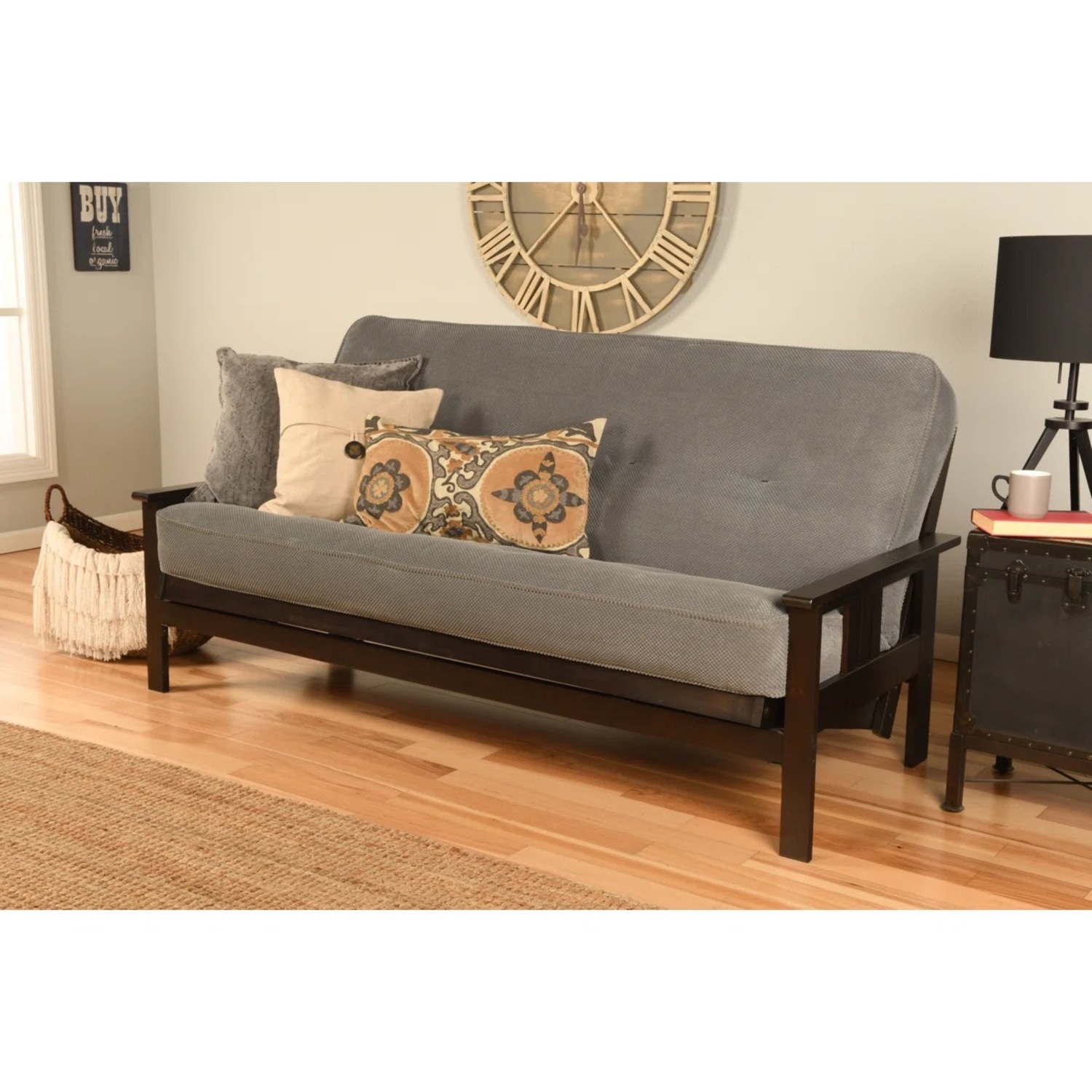 Wayfair Light Gray Fabric Futon - image-5