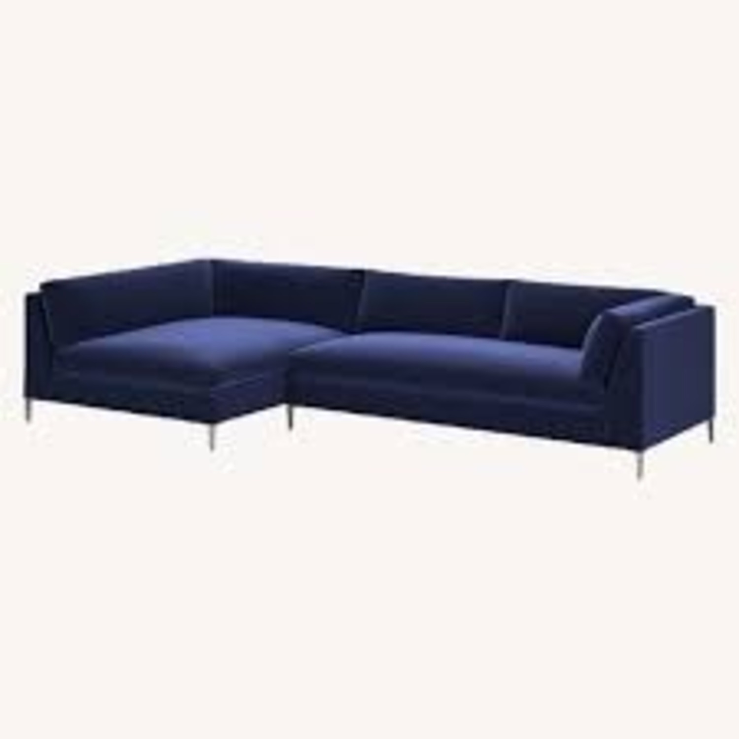 CB2 Decker Blue Velvet 2 Piece Sectional - image-2