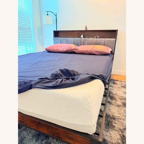 Used Lucid White Queen Bed for sale on AptDeco