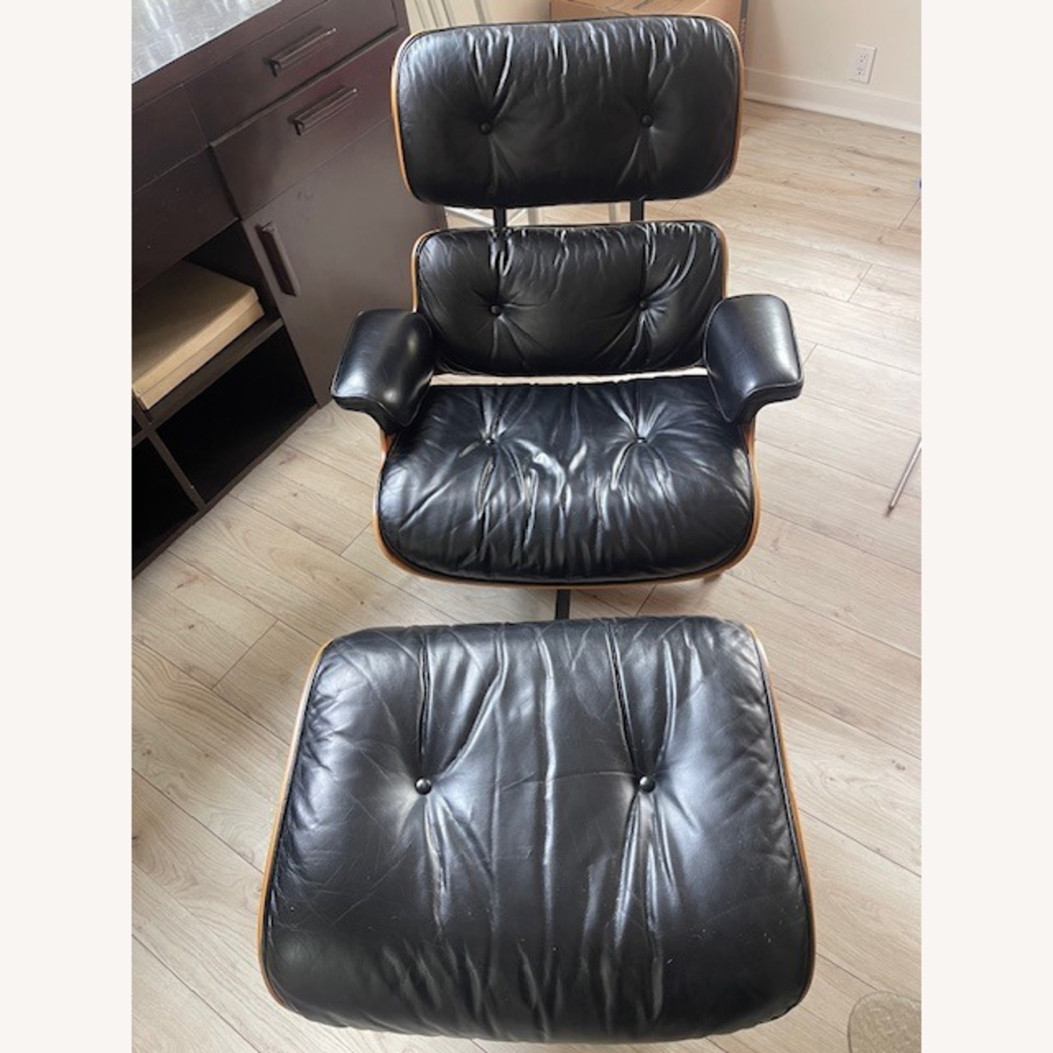 Vintage/Antique Eames Chair Black Accent Chair - image-1