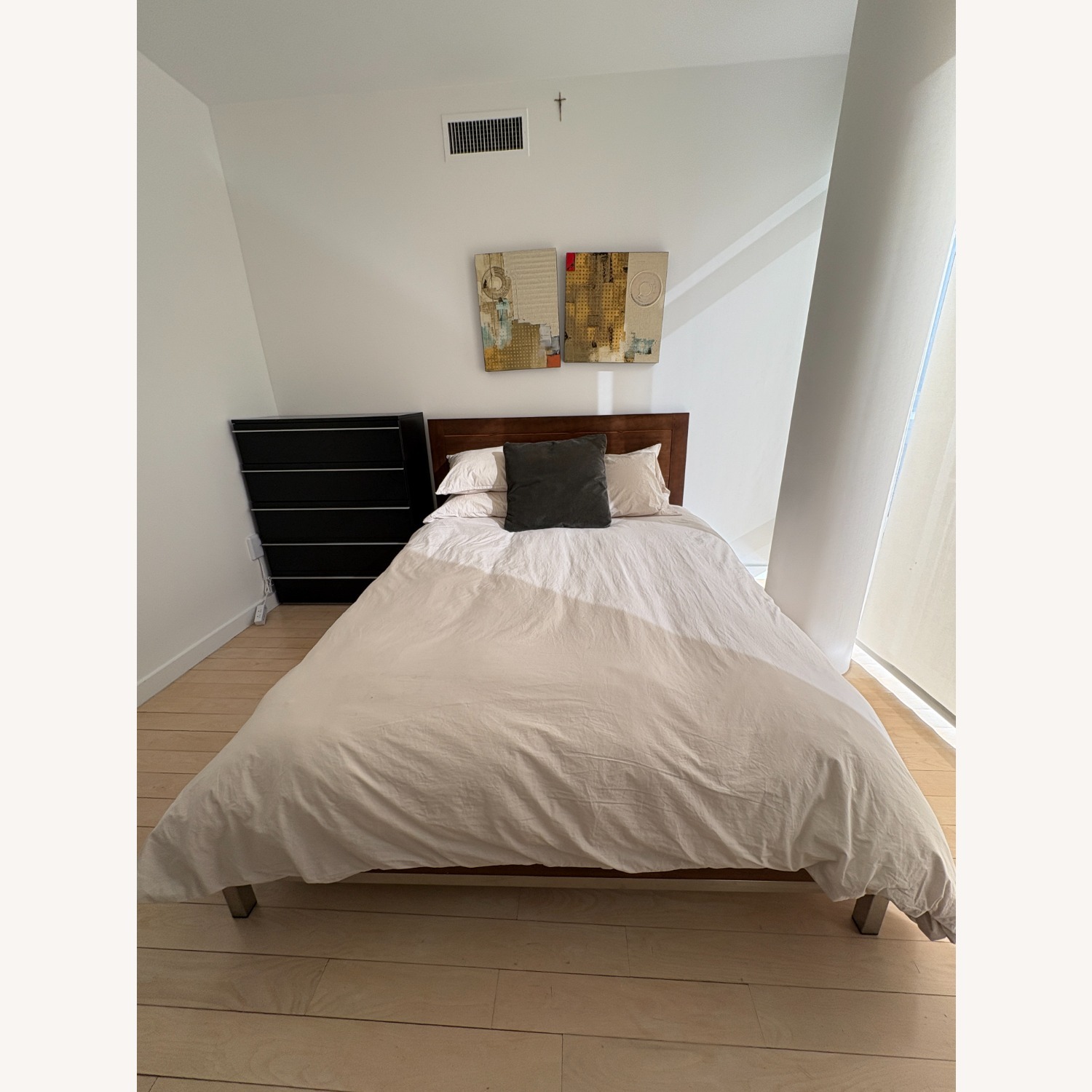 Bloomingdale's Dark Brown Wood Queen Bed - image-6