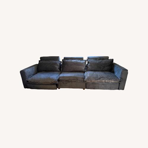 Used Homebody Dark Gray Velvet 3 Seat Sofa w/2 Recliner for sale on AptDeco