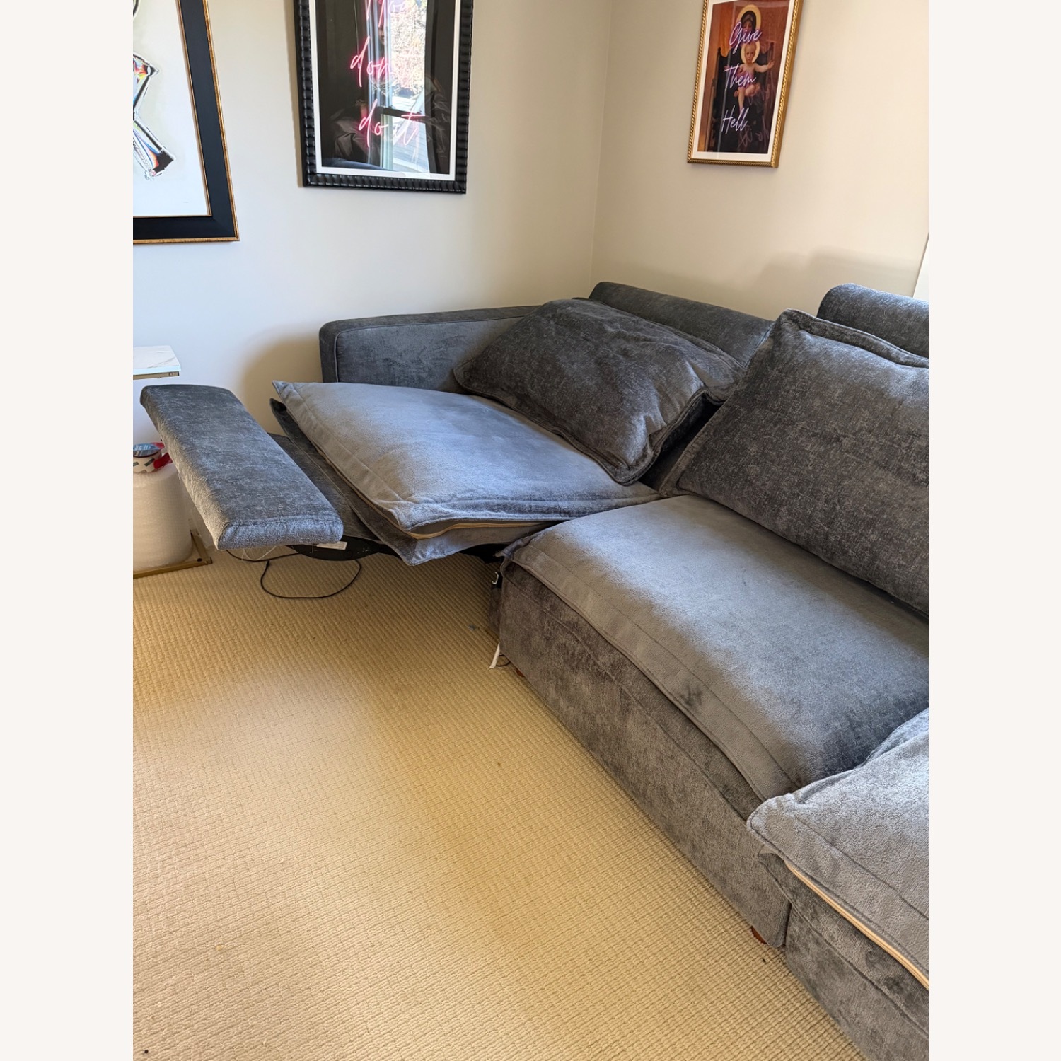 Homebody Dark Gray Velvet 3 Seat Sofa w/2 Recliner - image-3