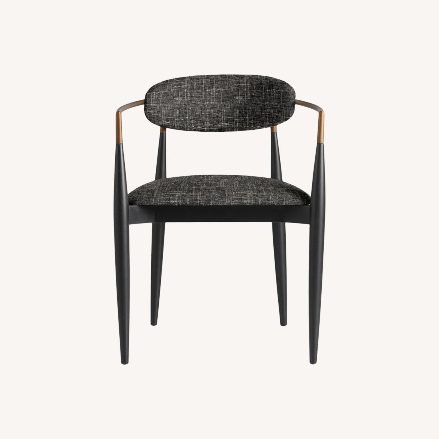 Arhaus Jagger Gray Cary Linen Dining Arm Chairs - image-0