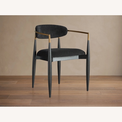 Used Arhaus Jagger Gray Cary Linen Dining Arm Chairs for sale on AptDeco