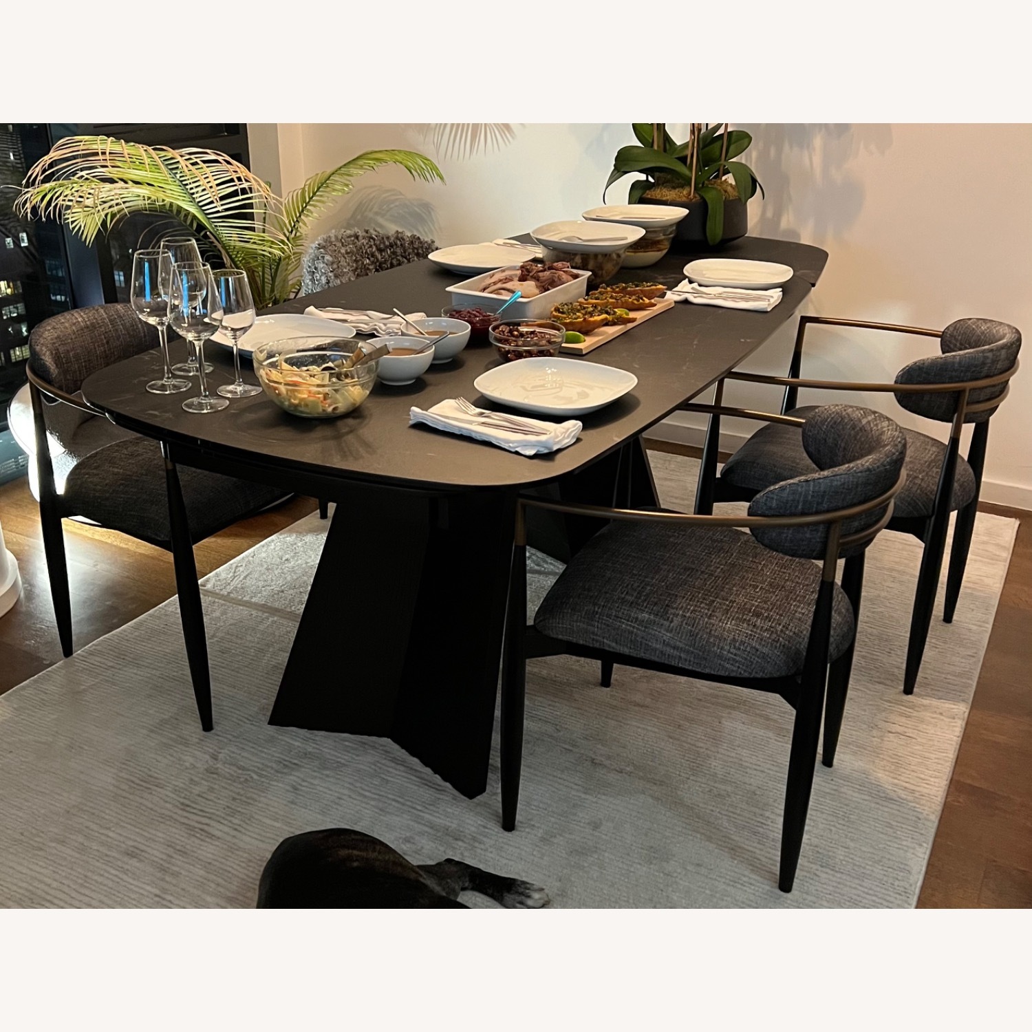 Arhaus Jagger Gray Cary Linen Dining Arm Chairs - image-2