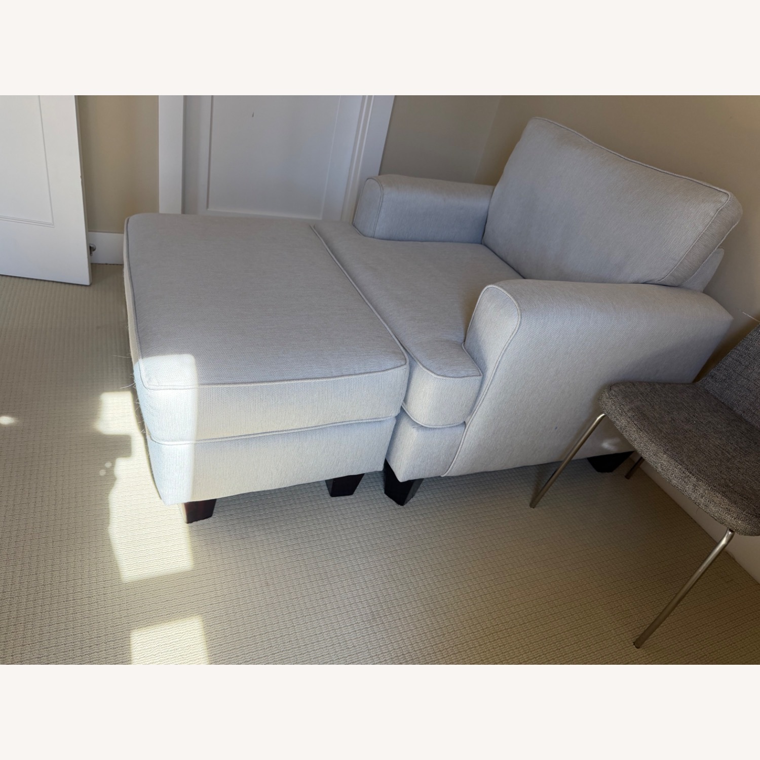 Fusion Light Gray Fabric Armchair - image-2