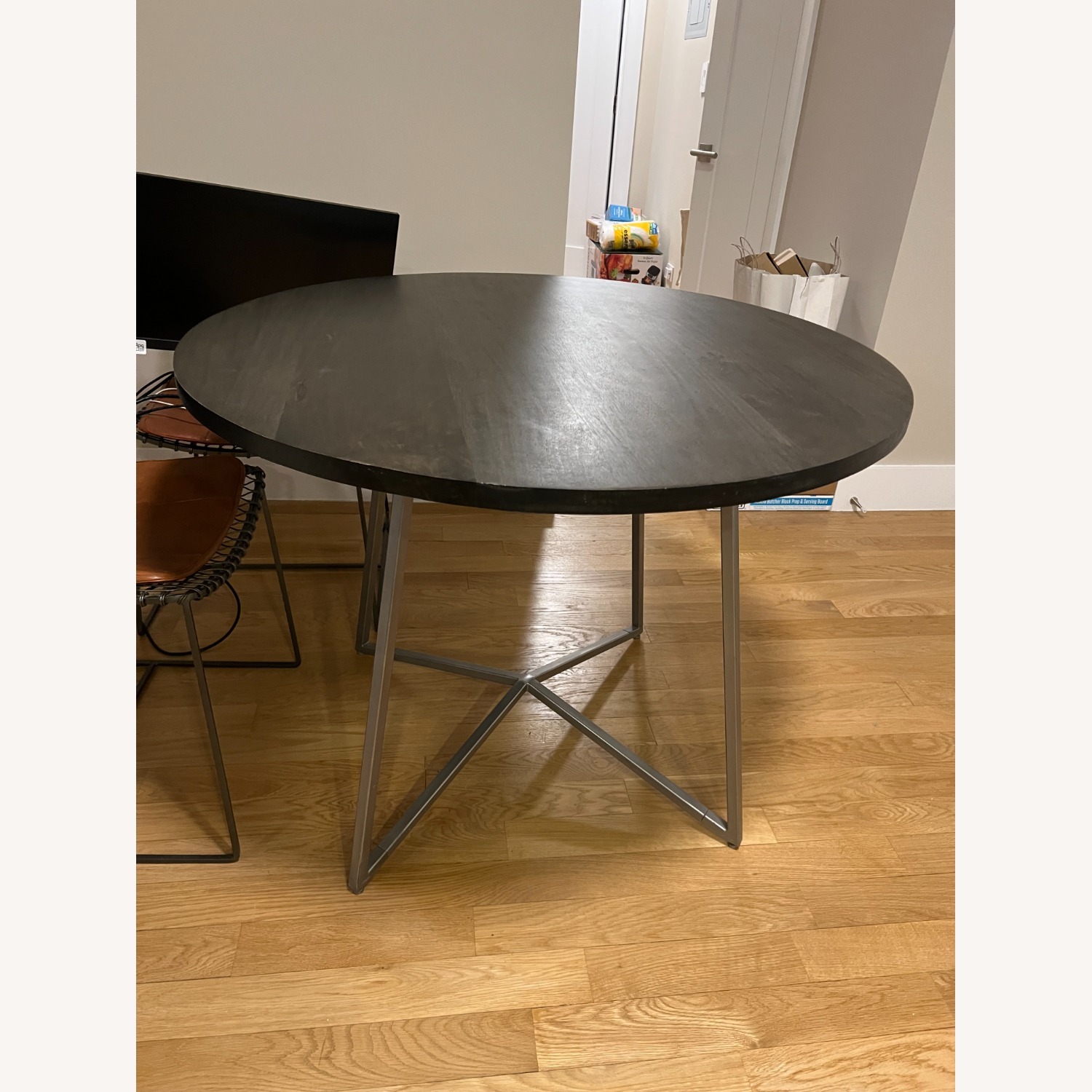 CB2 Peak Dark Gray Wood Dining Table - image-2