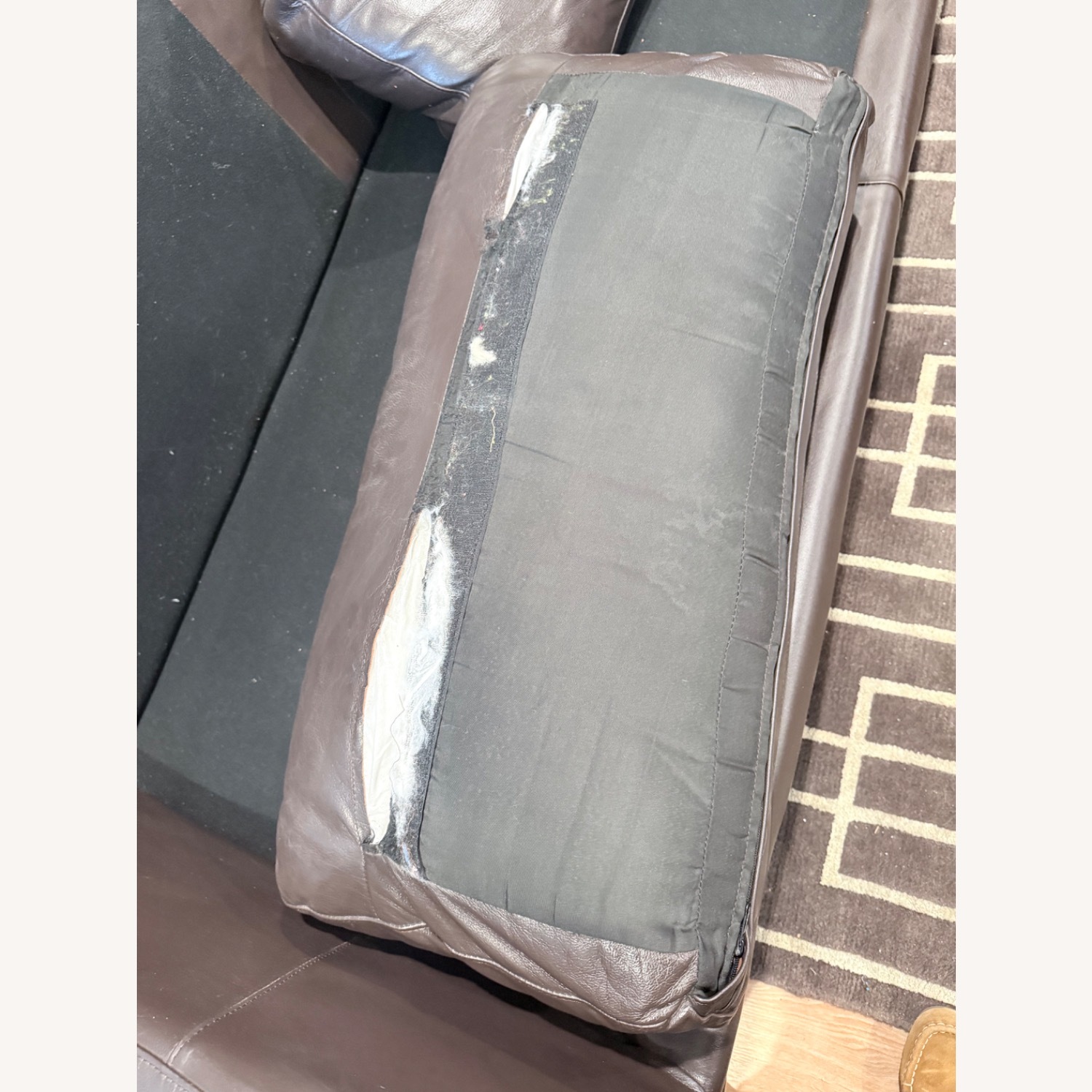 West Elm Everett Dark Brown Leather 2 Seater Sofa 86" - image-4