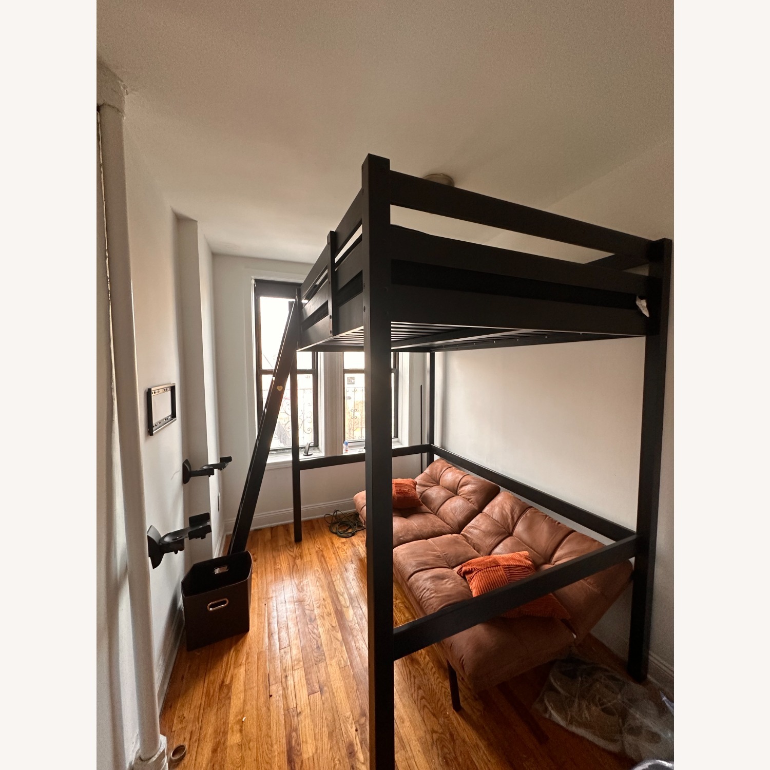 Wayfair Dark Brown Faux Leather Futon - image-2