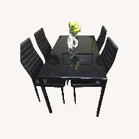 Black Glass Dining Set
