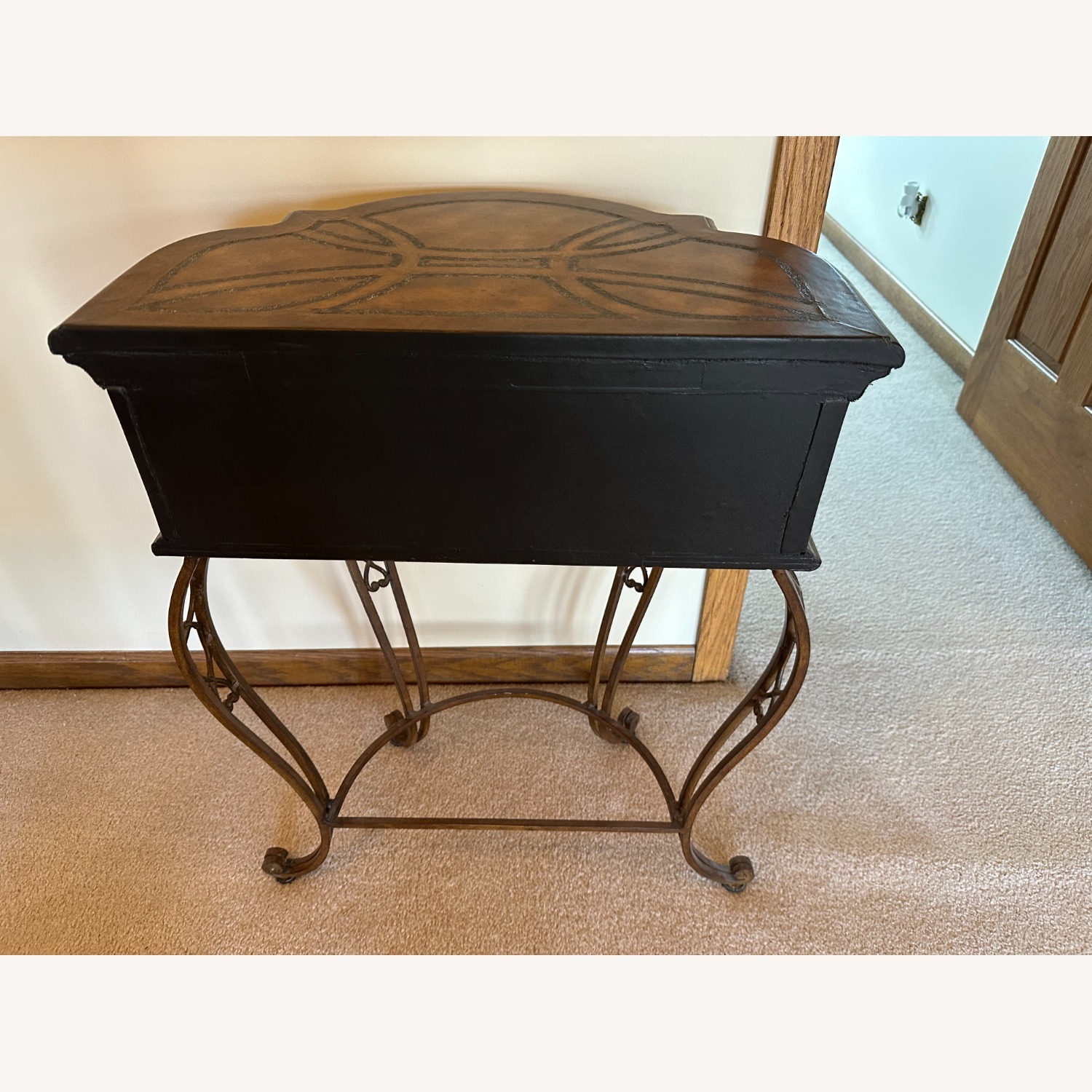 Half Moon Entryway Table w Drawer - image-2