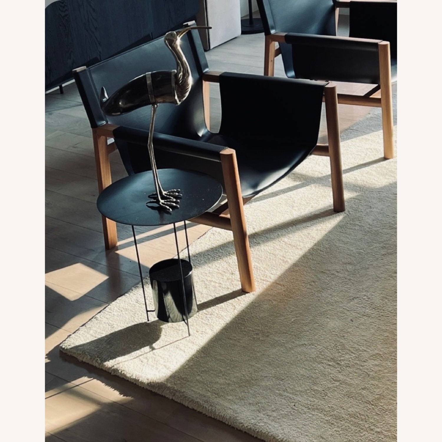 B&B Italia Pablo Black Leather Armchair Pair - image-10