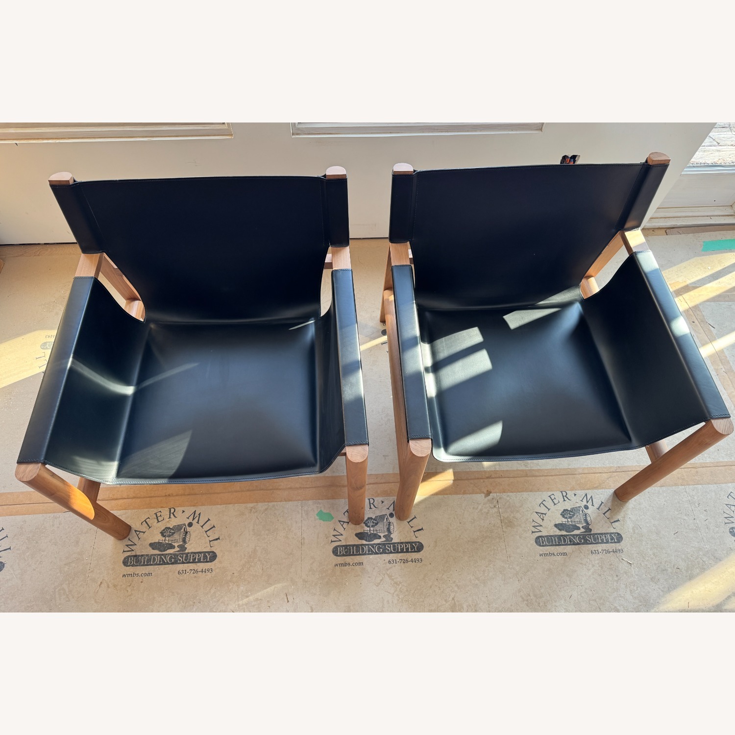 B&B Italia Pablo Black Leather Armchair Pair - image-7