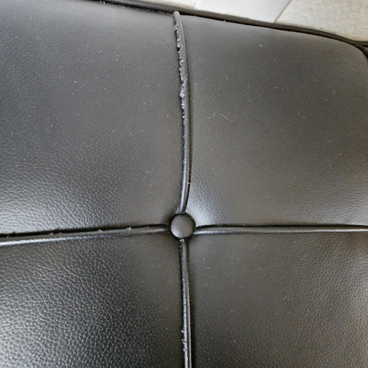 Knoll Barcelona Couch Black Leather Chaise Lounge - image-4