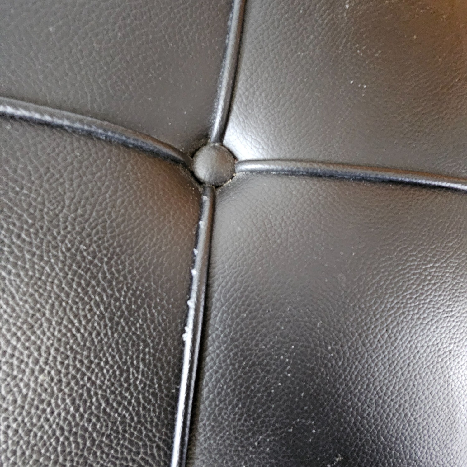 Knoll Barcelona Couch Black Leather Chaise Lounge - image-6