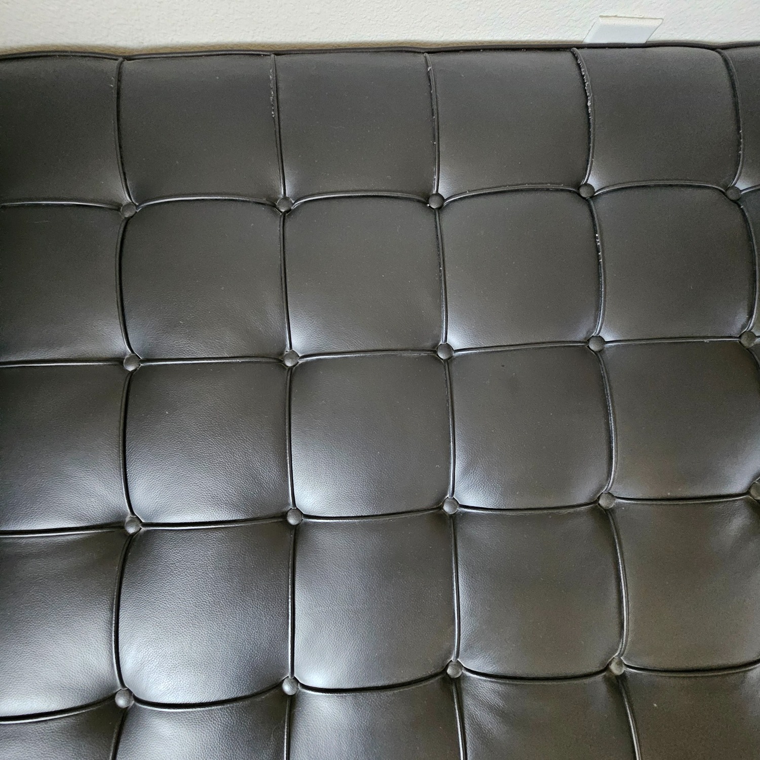 Knoll Barcelona Couch Black Leather Chaise Lounge - image-26