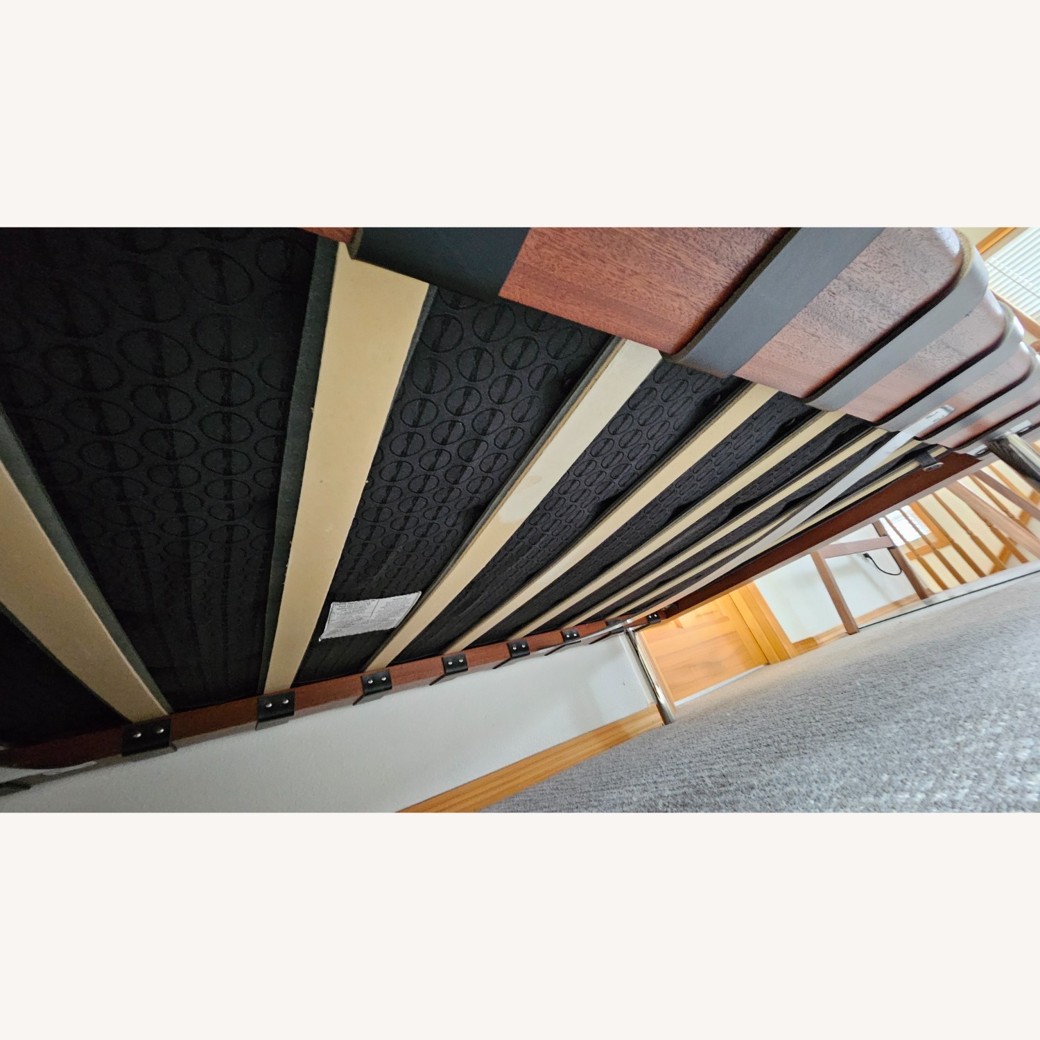 Knoll Barcelona Couch Black Leather Chaise Lounge - image-9