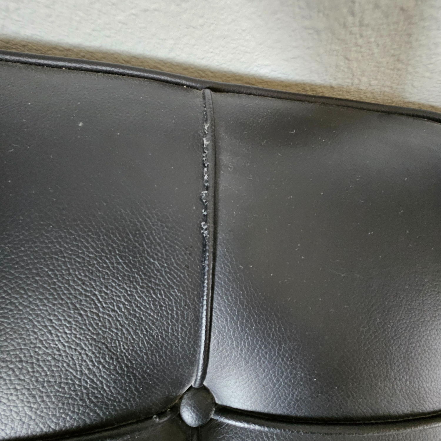 Knoll Barcelona Couch Black Leather Chaise Lounge - image-5