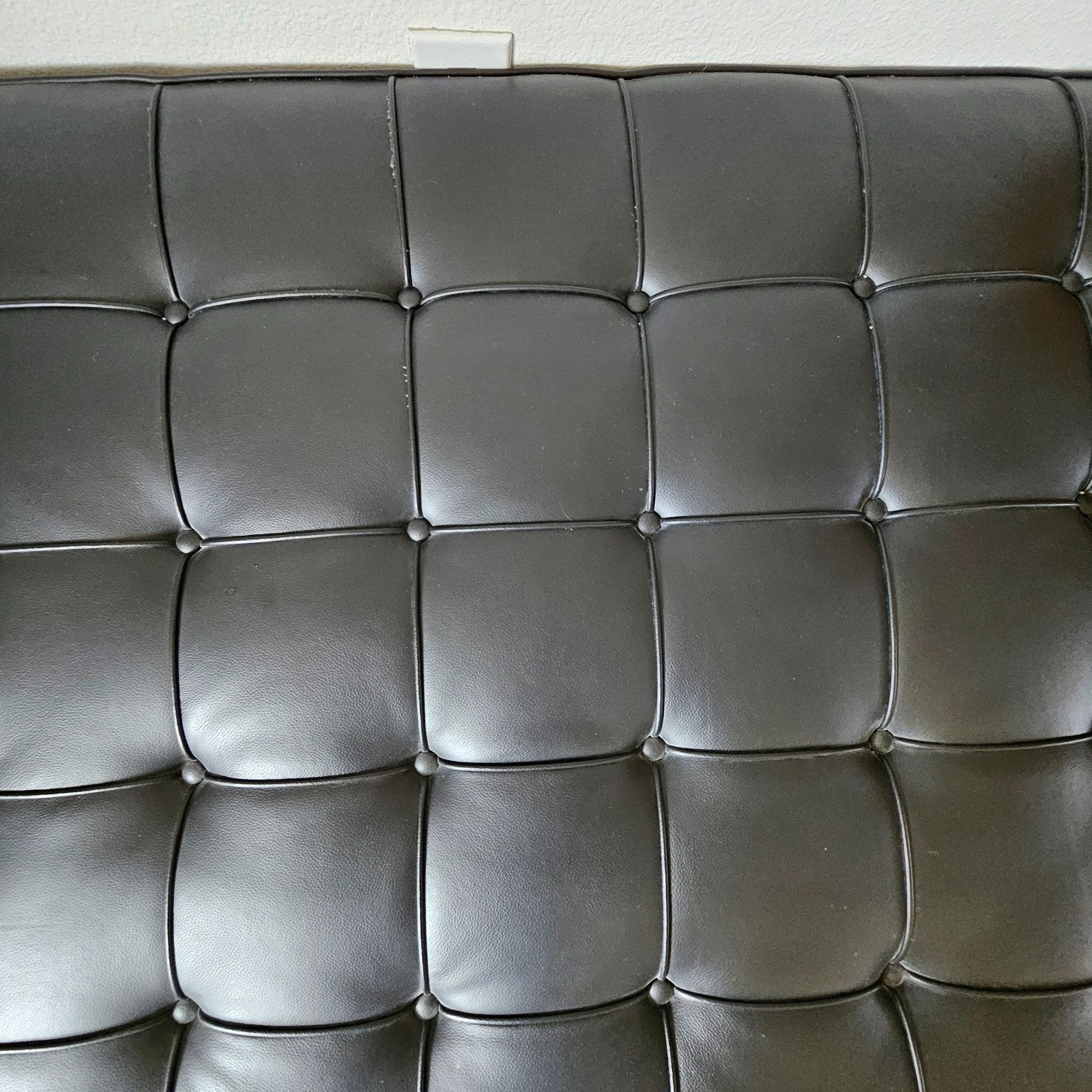 Knoll Barcelona Couch Black Leather Chaise Lounge - image-27