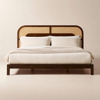 CB2 Dark Brown Wood King Bed