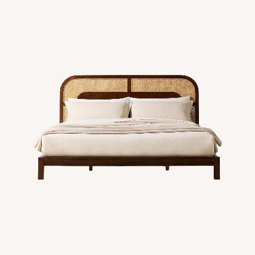 Used CB2 Dark Brown Wood King Bed for sale on AptDeco