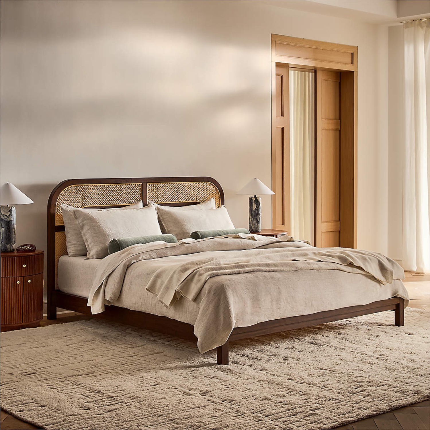 CB2 Dark Brown Wood King Bed - image-1