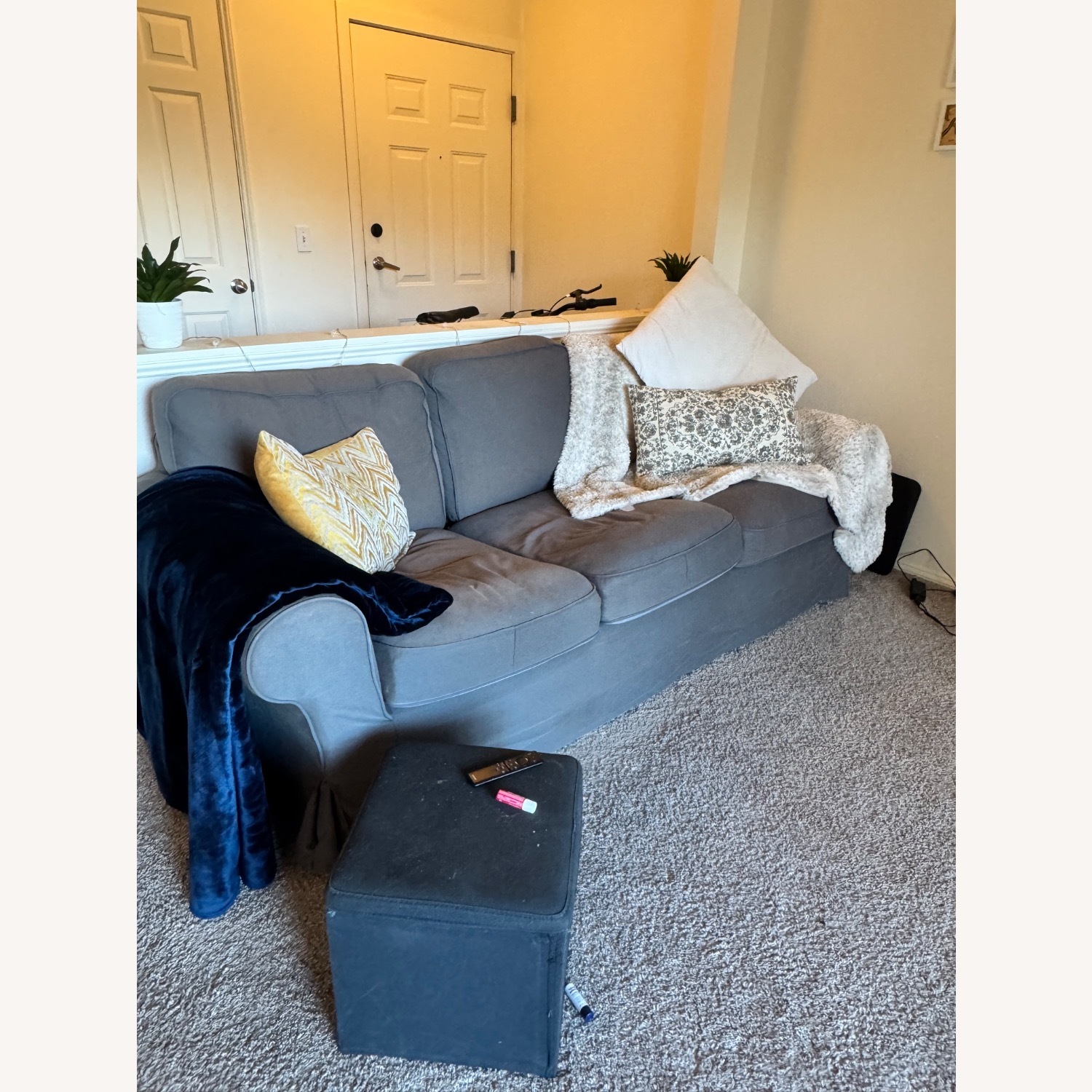 IKEA Couch + Ottoman - image-1