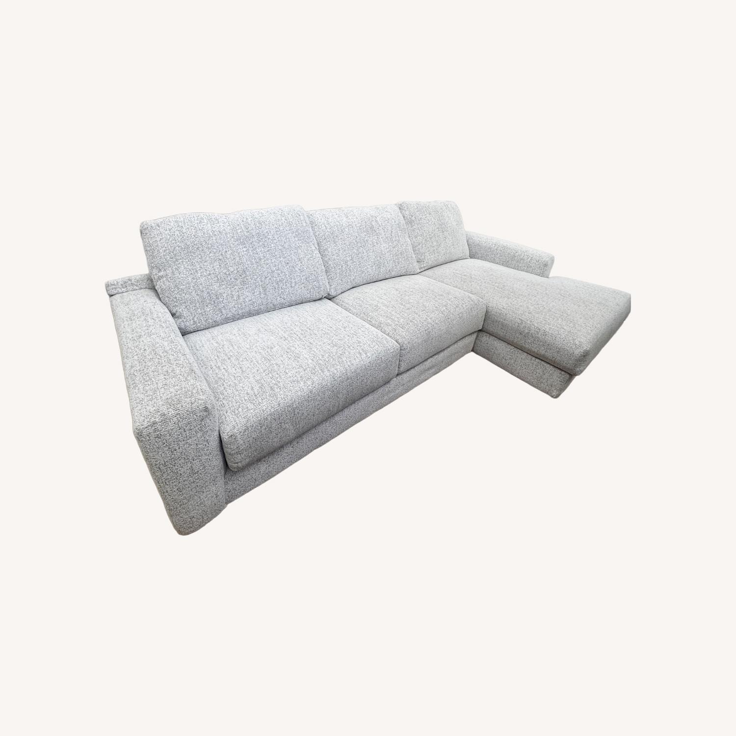 White Fabric 2 Piece Sectional - image-0