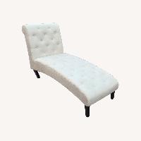 White Fabric Chaise Lounge