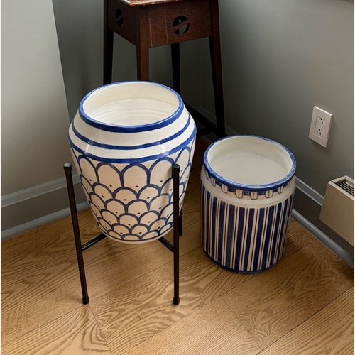 Used Pottery Barn Mark D. Sikes Clementine Cache Pots for sale on AptDeco