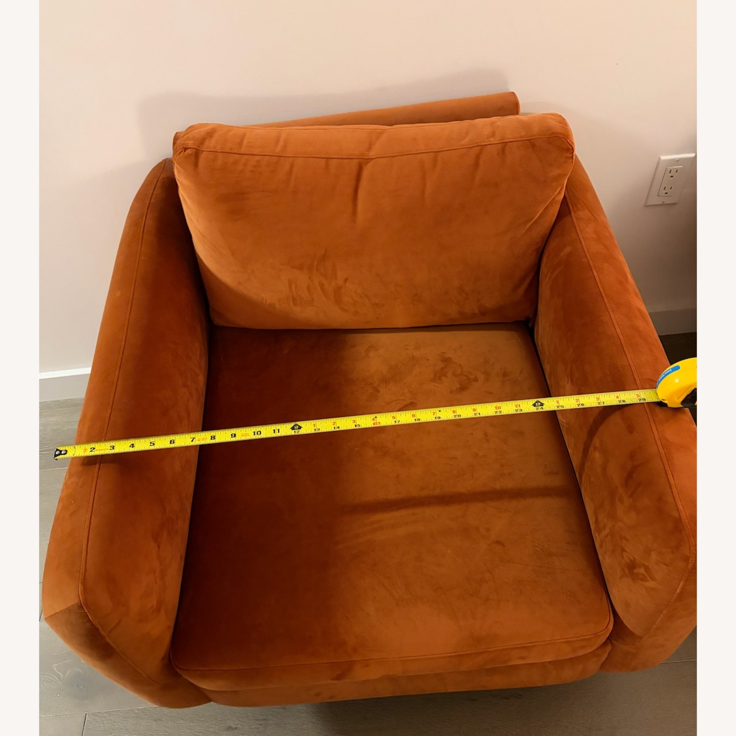 AllModern Orange Velvet Armchair - image-4